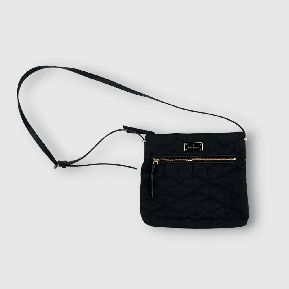 Kate Spade New York Black Quilted Nylon Crossbody Bag